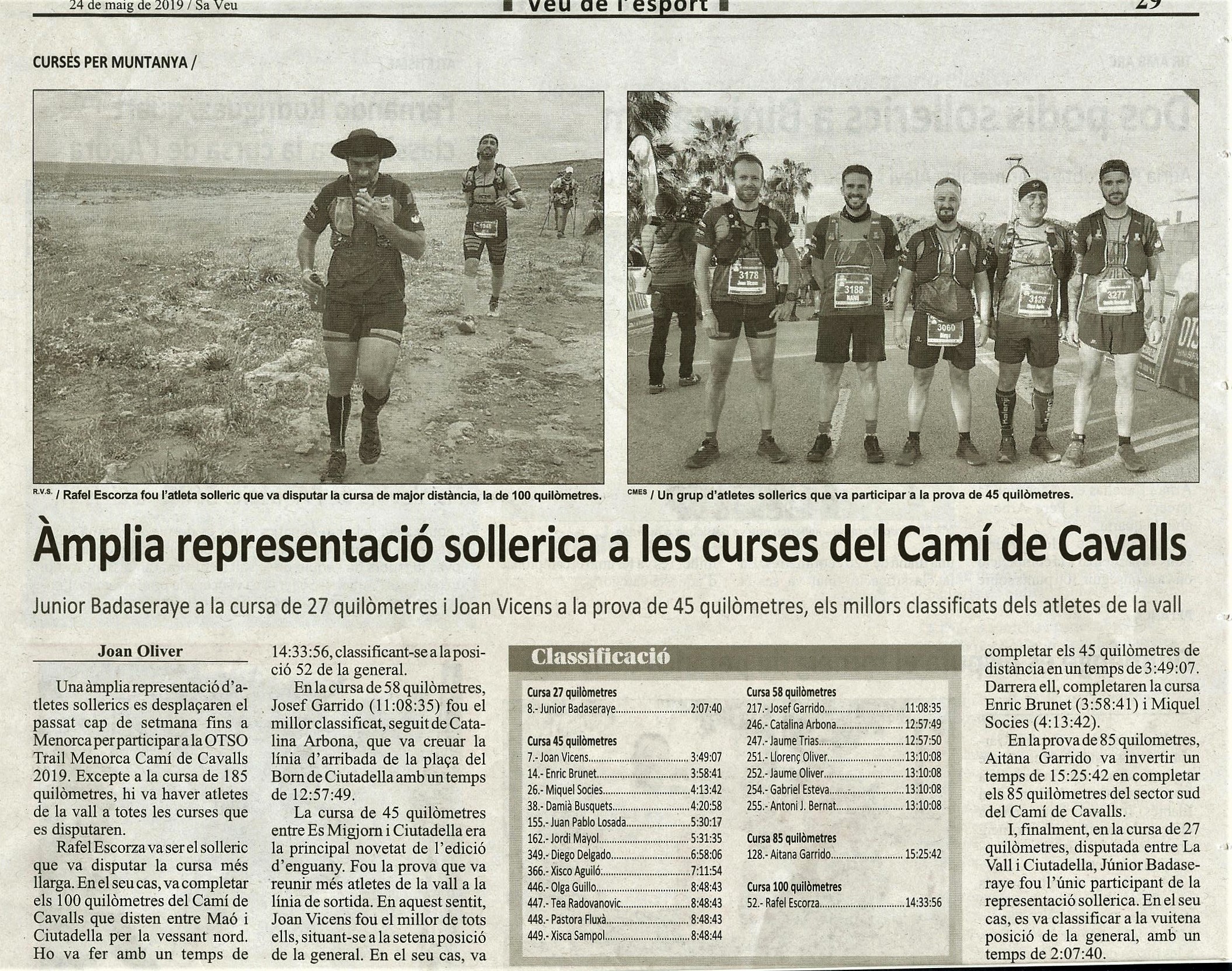 ATLETISME - Sa Veu - Camí Cavalls 2019.