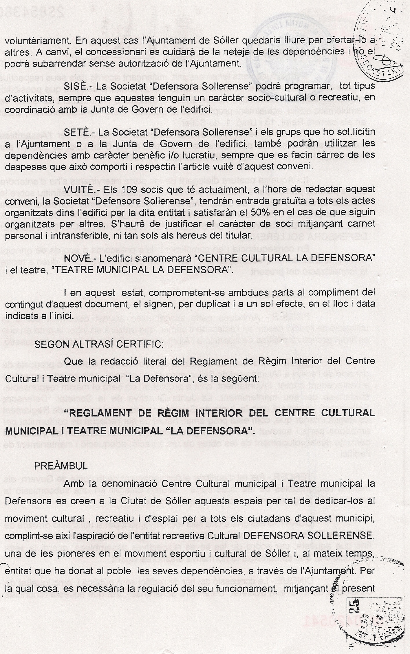 Escriptura Donaci Societat - Plana 17 - Any 1999.-