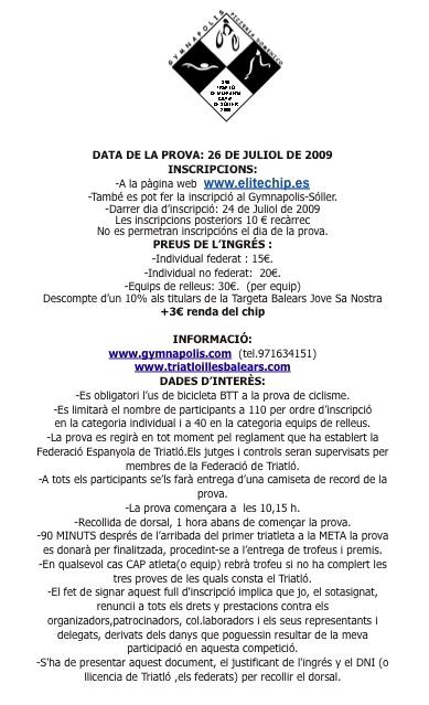 Reglaments Triatl Ciutat Sller 2009.-